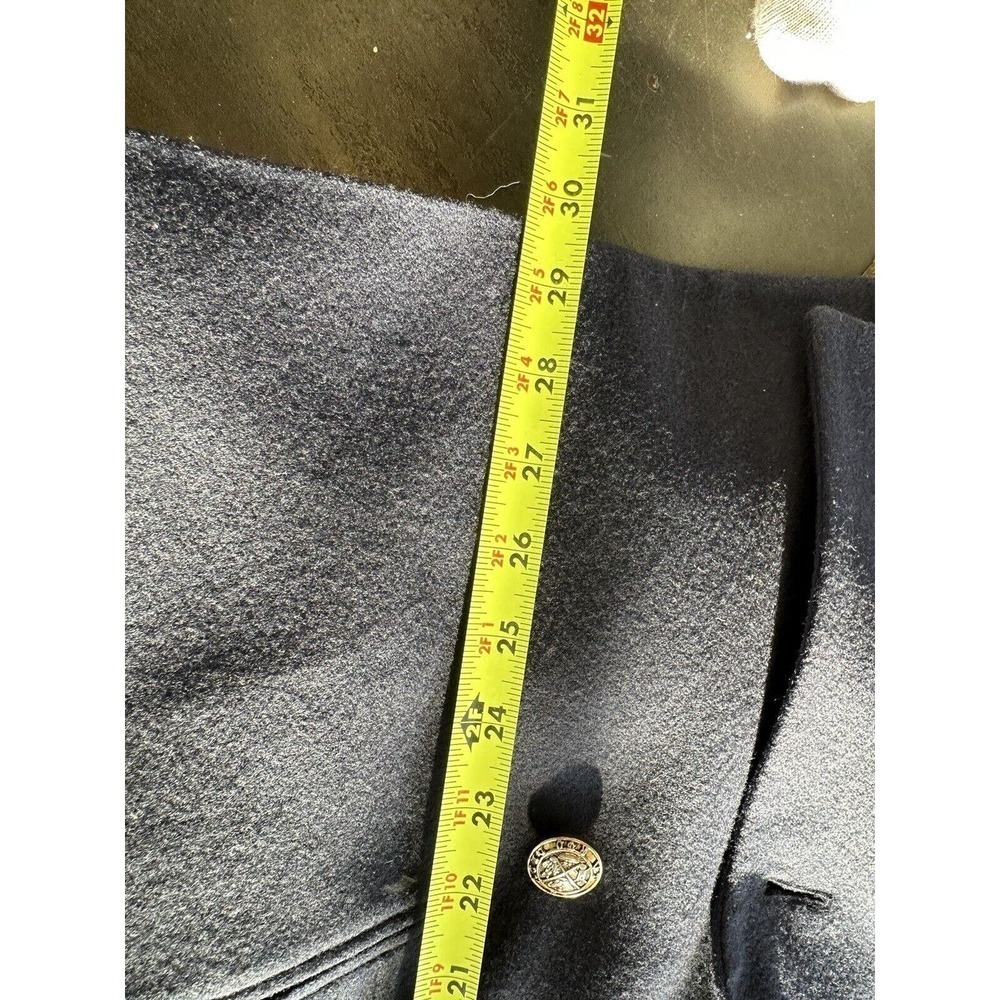 Vtg Stephanie Andrews Blazer Double Breasted Blue Gold Buttons Sz 16 100… - Picture 11 of 11